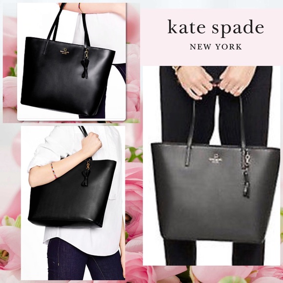 kate spade Handbags - KATE SPADE SAWYER ST MAXI BLACK LEATHER TOTE NEW